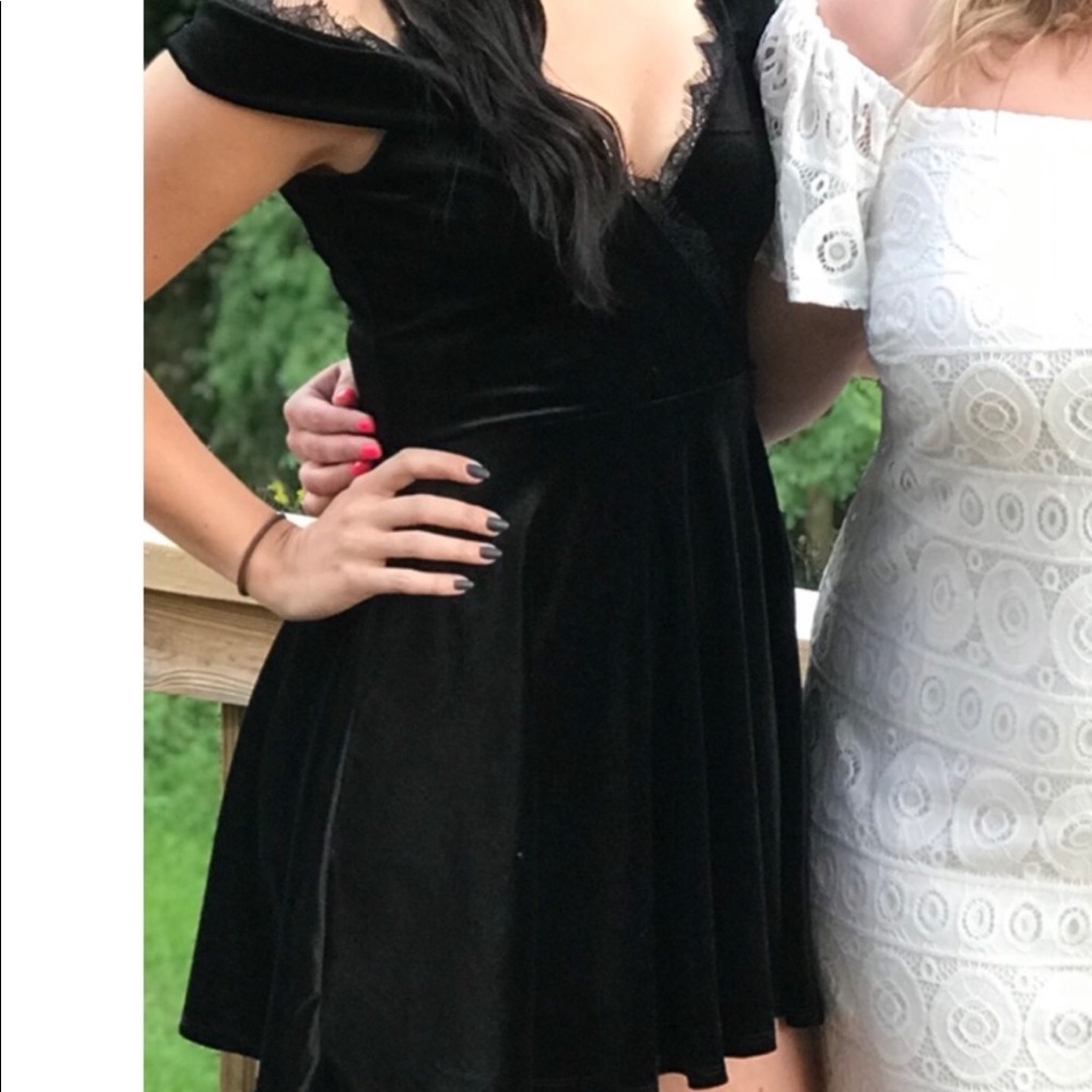Velvet Off the Shoulder Dress